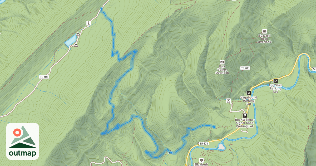 Map of Tuscarora-Bear Wallow Trail
