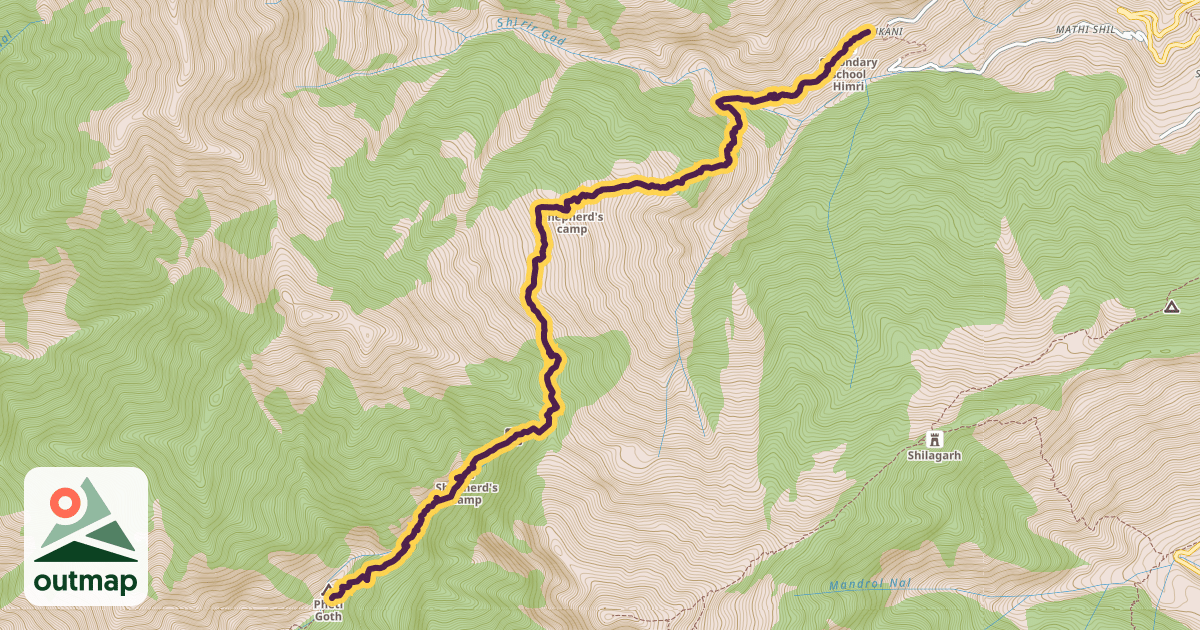 Map of Himri Pass Trail