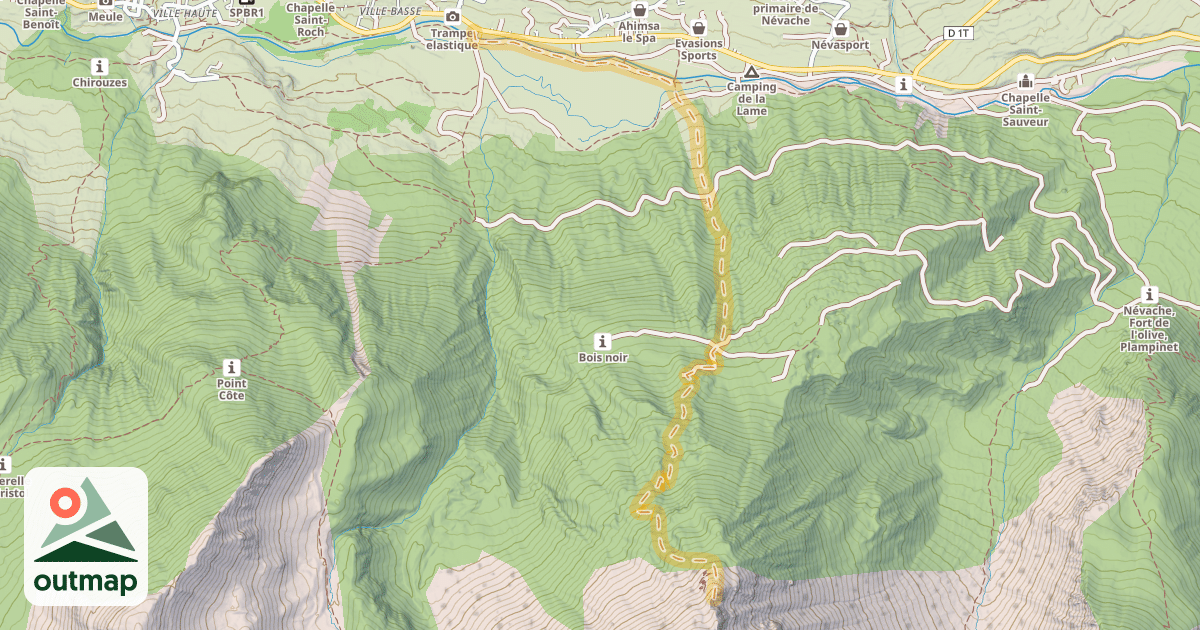Map of Croix Carail — Névache