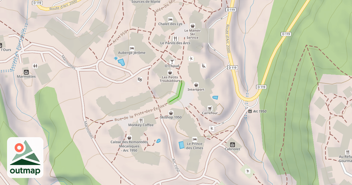 Map of Arc 1950