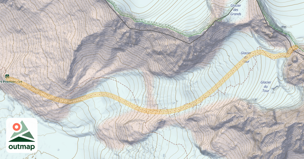 Map of Col du Midi des Grands — Refuge Albert 1er