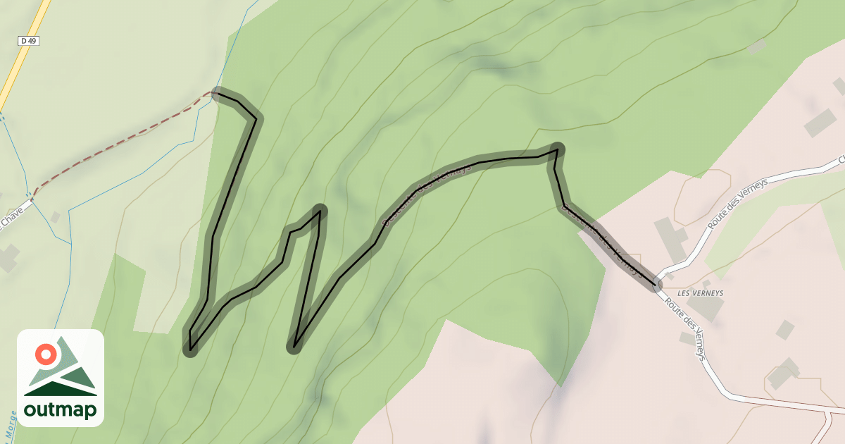 Map of Descente des Vernays