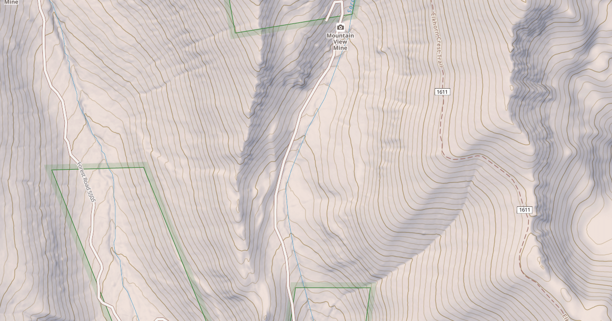 Map preview of USFS National Forest System Roads {95E57EB8-2D72-4F59-BA62-0FFF9584F584}