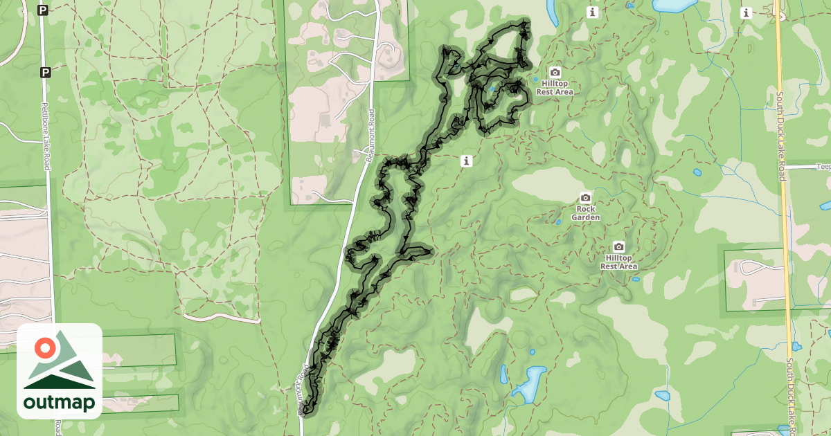 Map of Highland Mountain Bike Trails - D Loop