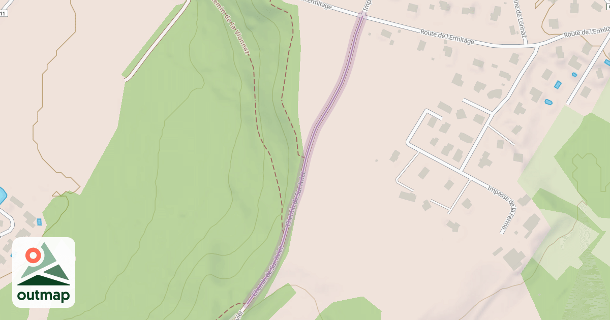 Map of Chemin de Sur Aviet