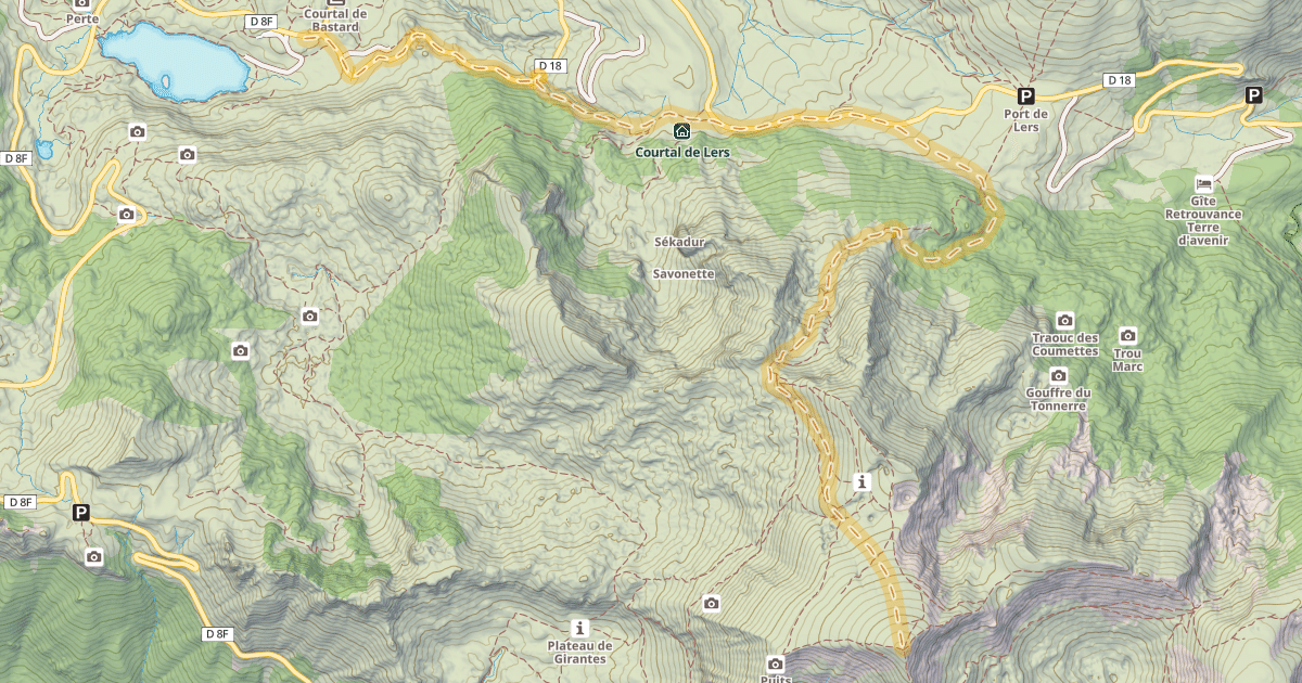 Map preview of Pic de Girantès ou du Mont Ceint — Étang de Lers