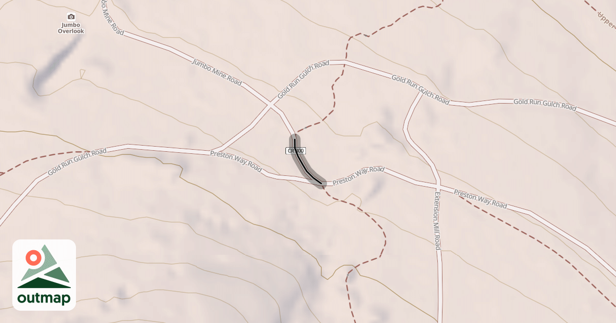Map of Gold Run Gulch Road