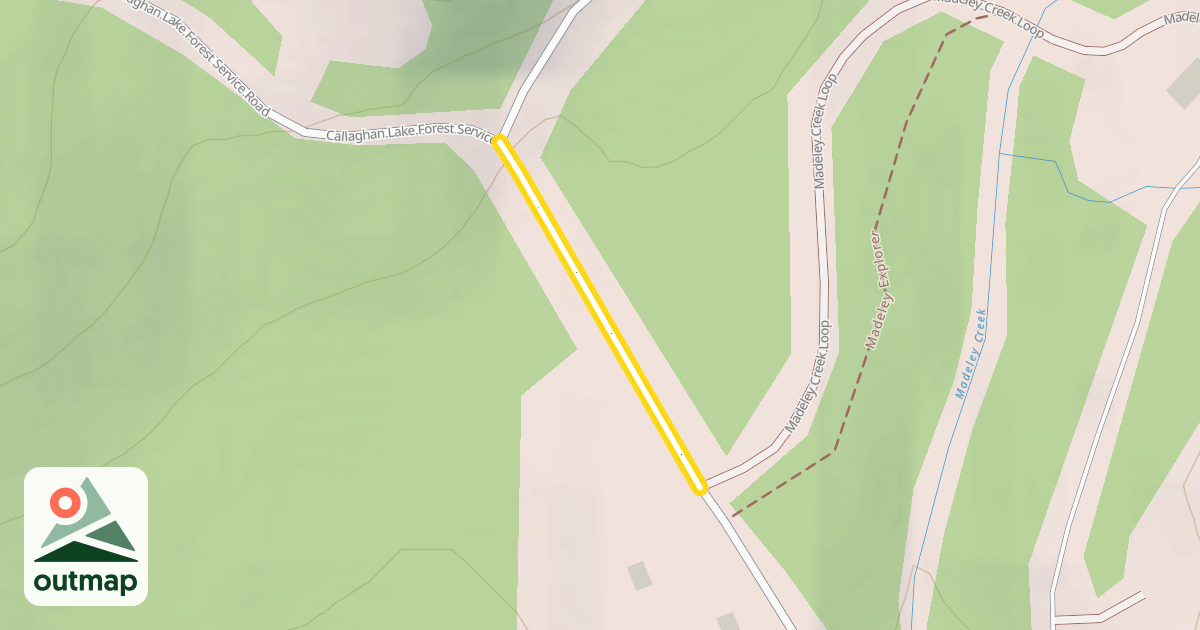 Map of Callaghan Lake Forest Service Road