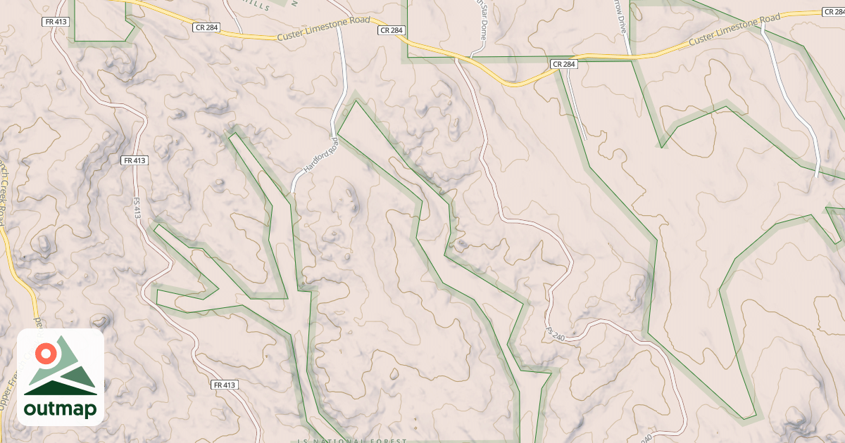 Map of CUSTER LIMESTONE BR 1A