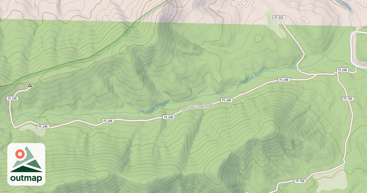 Map of JOHN DICK CREEK