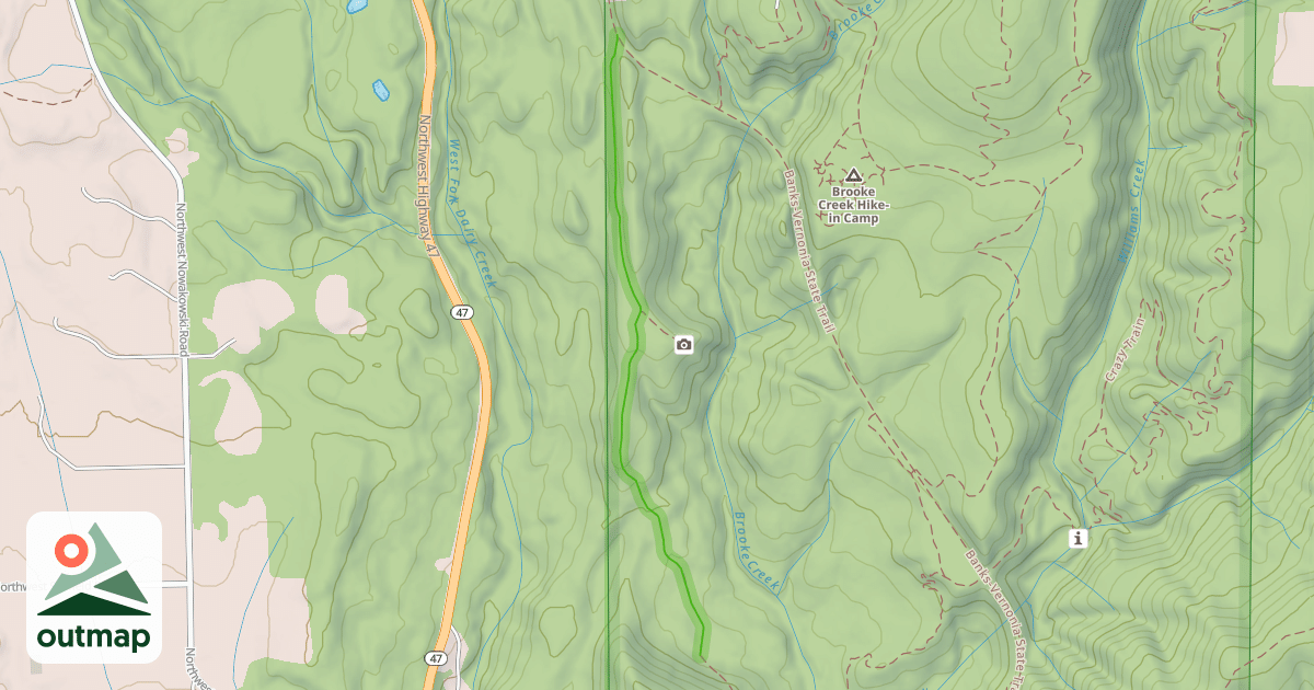Map of Hollies Point of View Trail