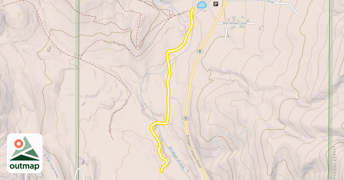 Map of Bridger Creek Trail