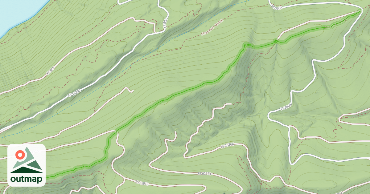 Map of Shannon Ridge