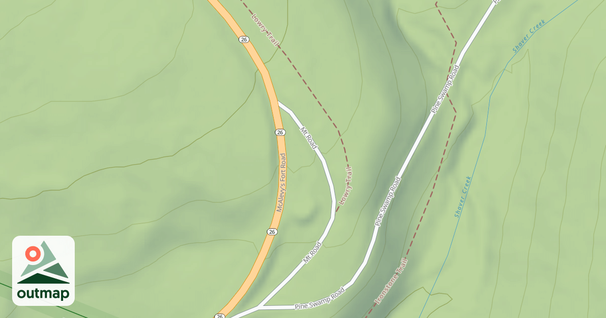 Map of Rothrock State Forest Seven Mountains Snowmobile Trails