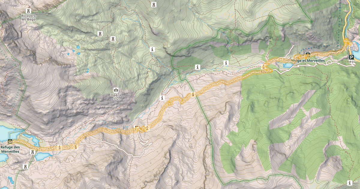 Map preview of Refuge des Merveilles — Les Mesches