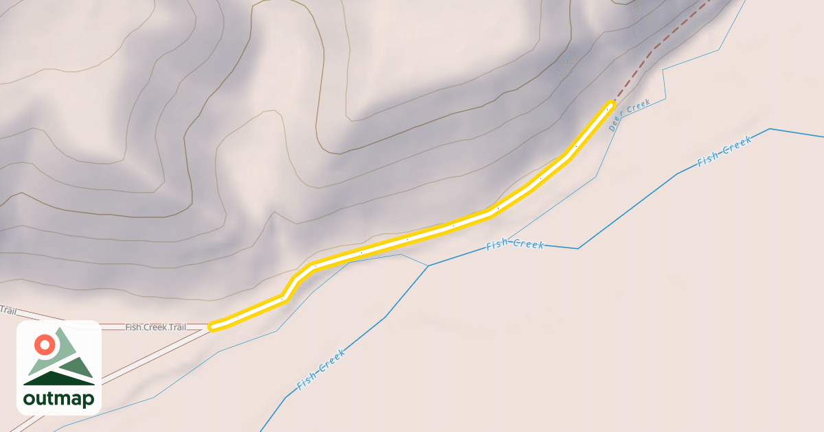 Map of North Fork of Fish Creek Pack Trail