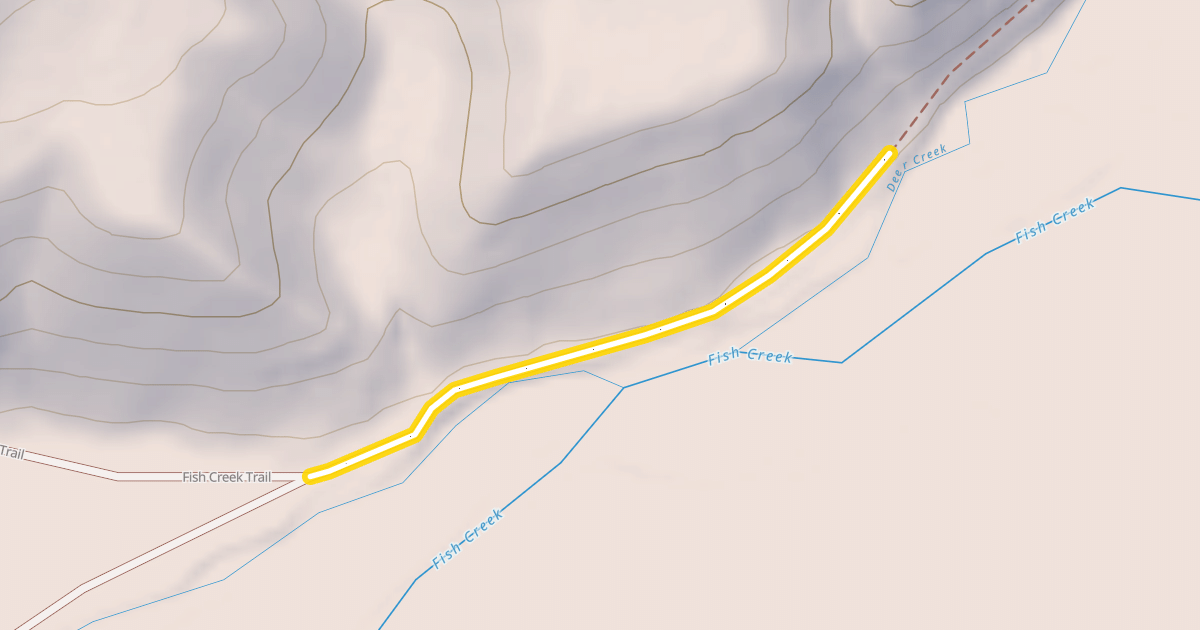 Map preview of North Fork of Fish Creek Pack Trail