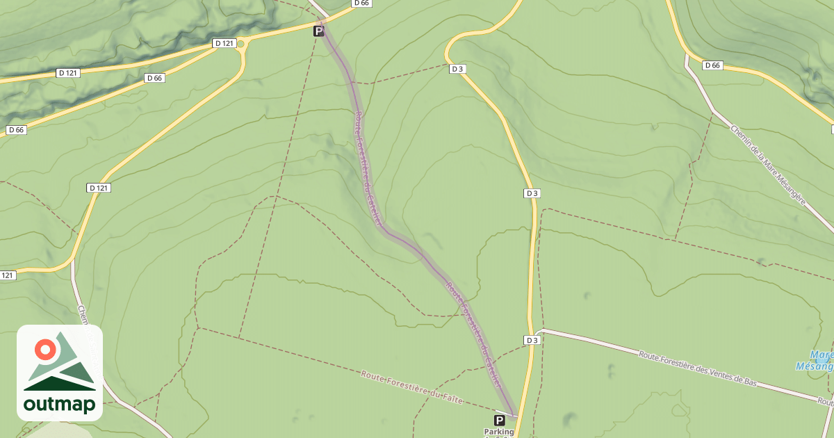 Map of Route Forestière du Catelier