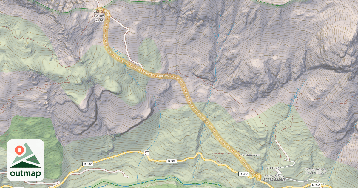 Map of Col de Fours — Le Collet