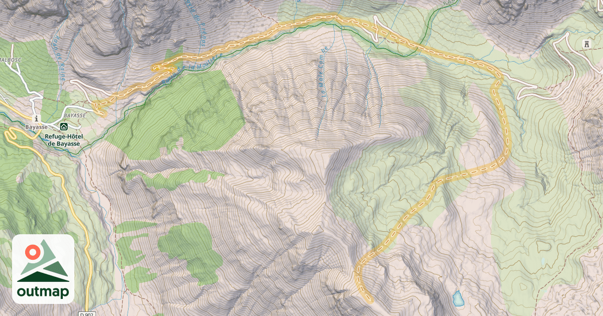 Map of Tête du Laup — Bayasse
