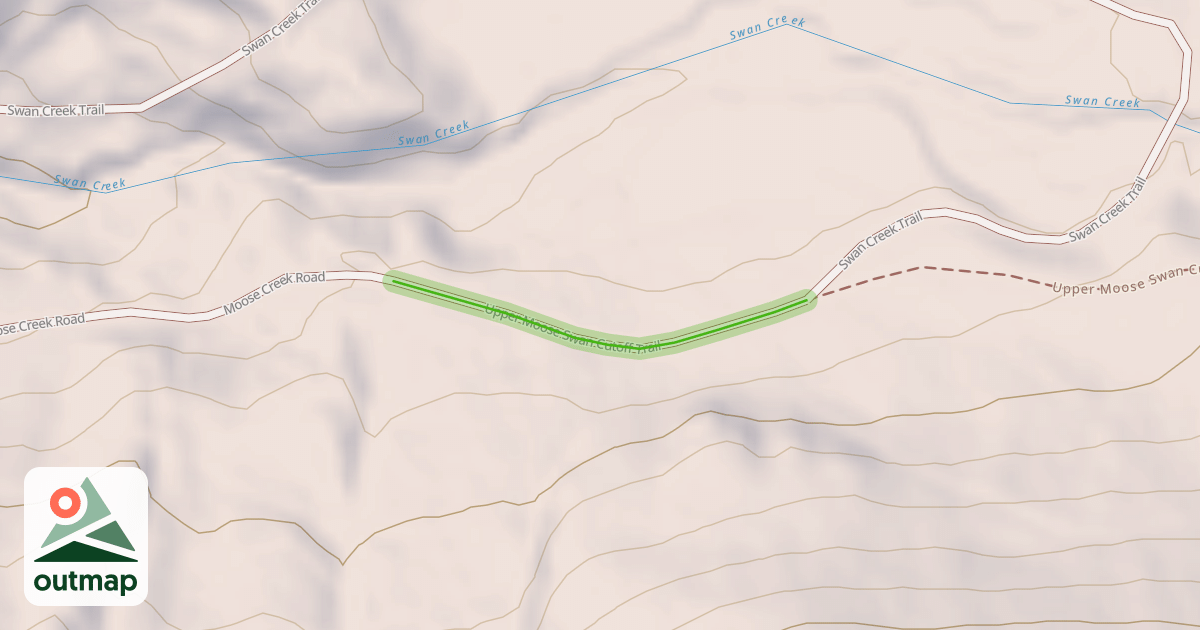 Map of Upper Moose Swan Cutoff Trail