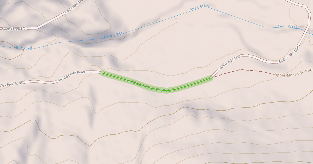 Map preview of Upper Moose Swan Cutoff Trail