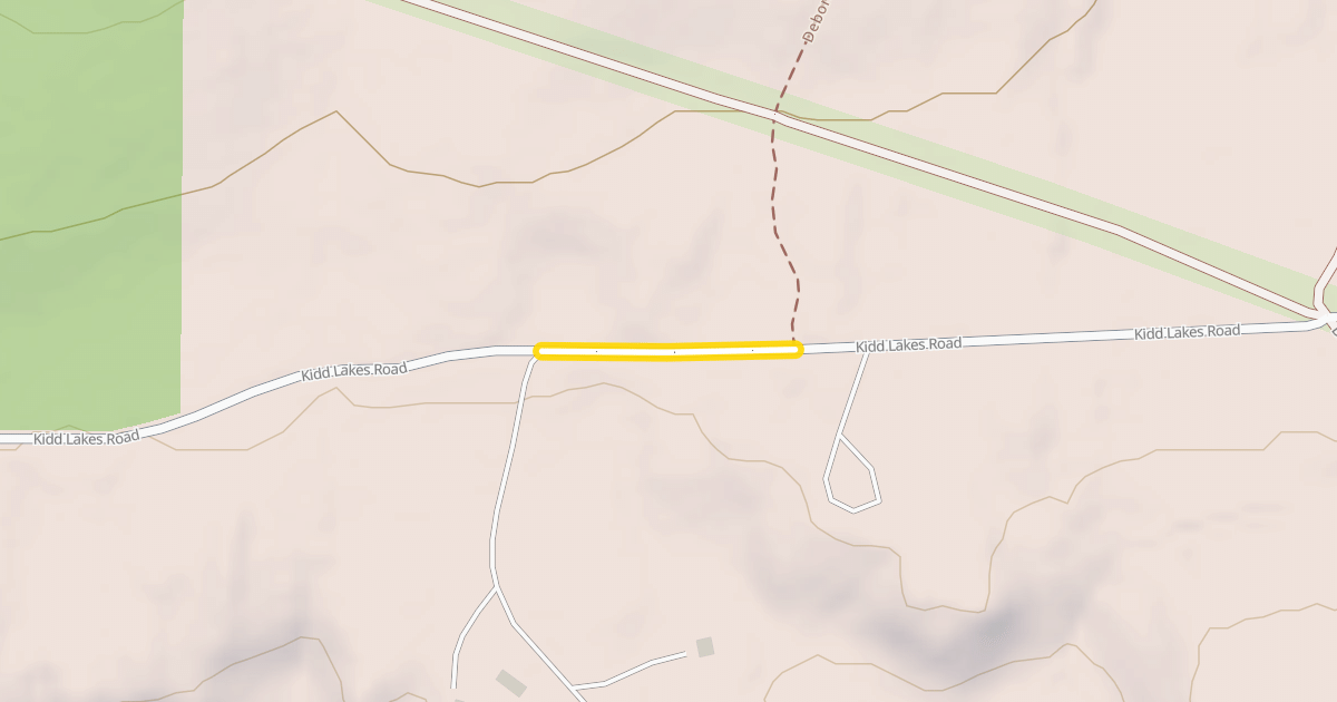 Map preview of Kidd Lakes Road