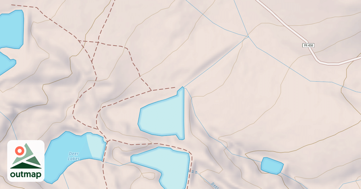 Map of Deer Lakes Cutoff