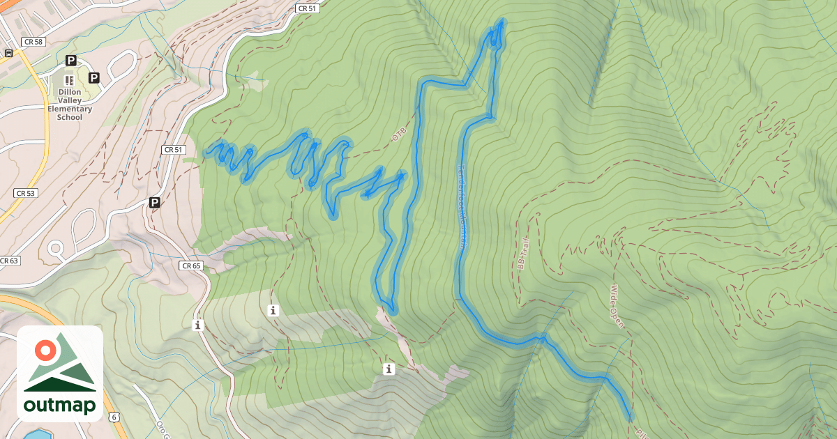 Map of Tenderfoot Mountain
