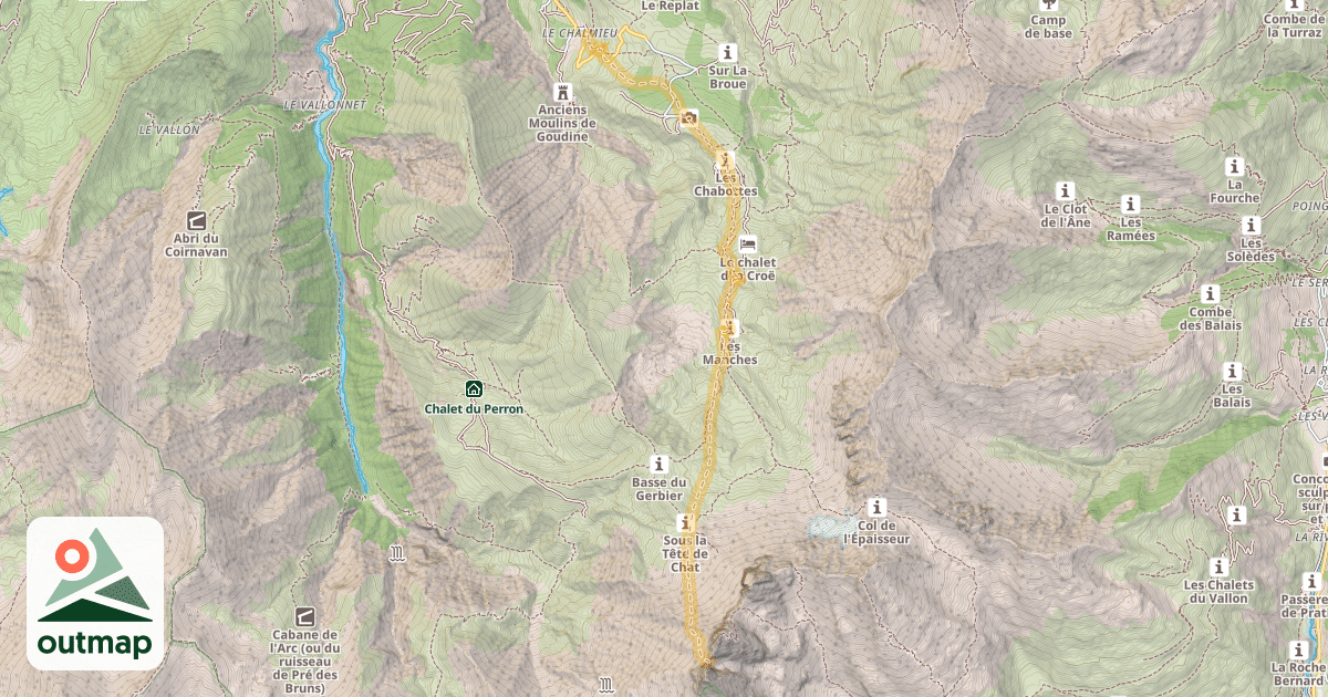 Map of Col de Gros Jean — Le Chalmieu