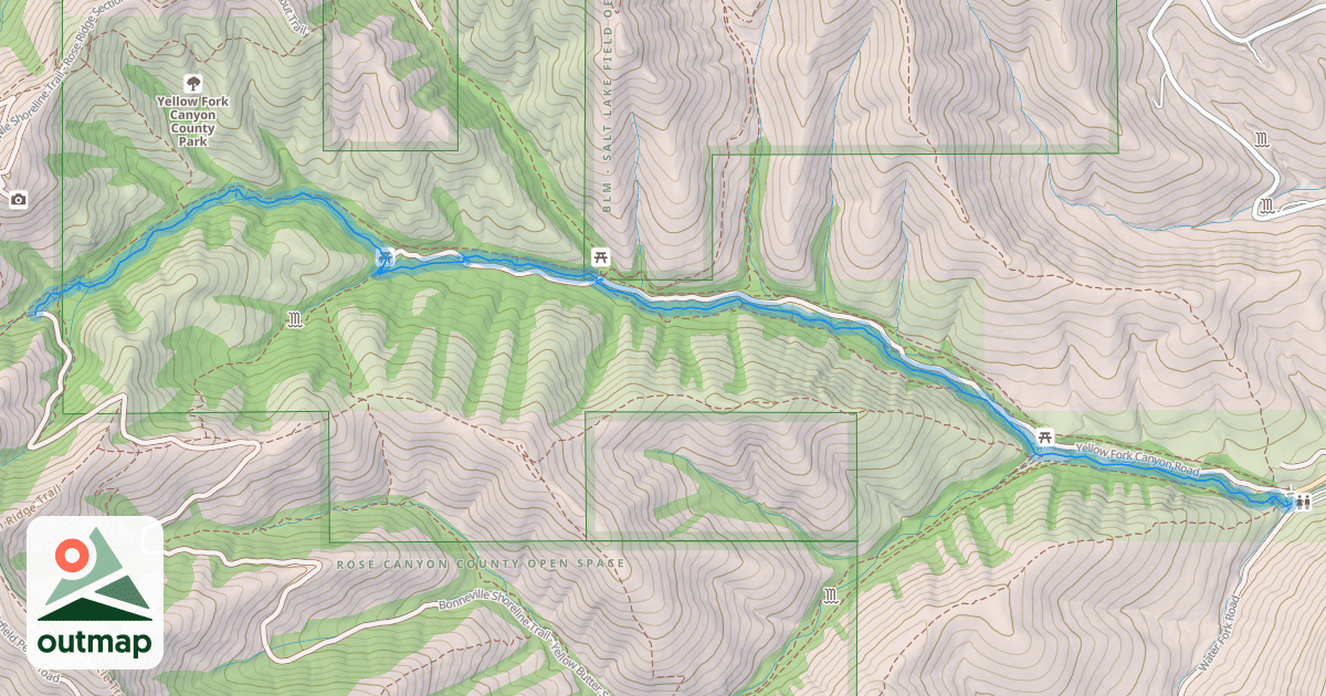 Map of Yellow Fork Trail
