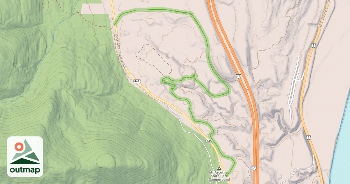 Map of Swoops and Loops Trail