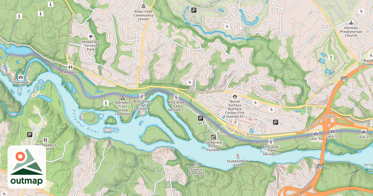 Map of Chesapeake and Ohio Canal Towpath