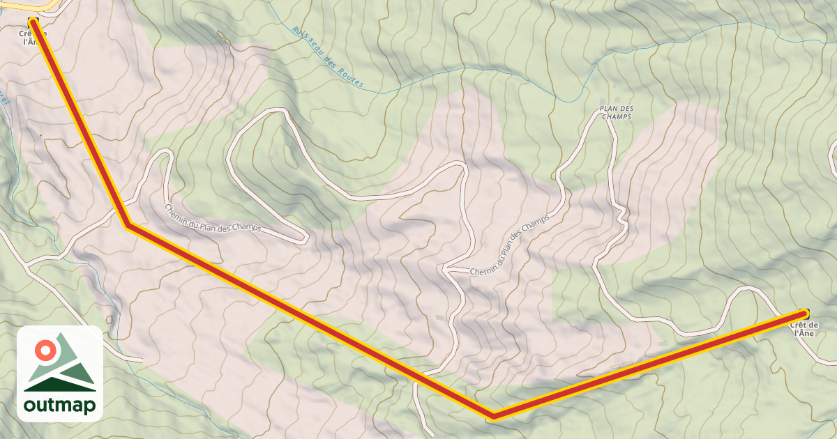 Map of Crêt de l'Âne