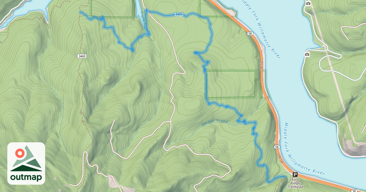 Map of South Willamette Trail #3465