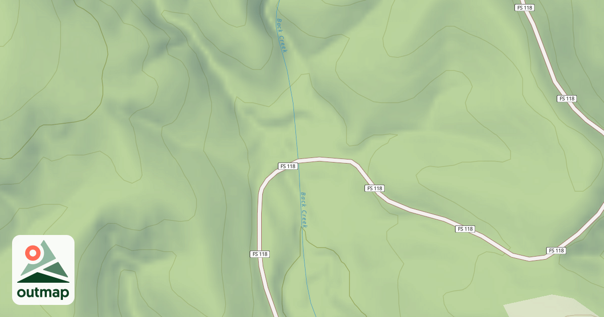 Map of BACK-IRISH CREEK