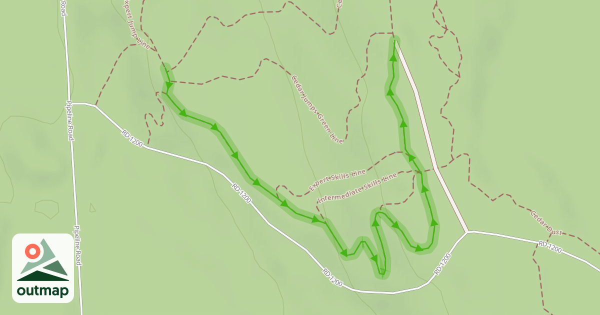 Map of Cedar Jumps Climb
