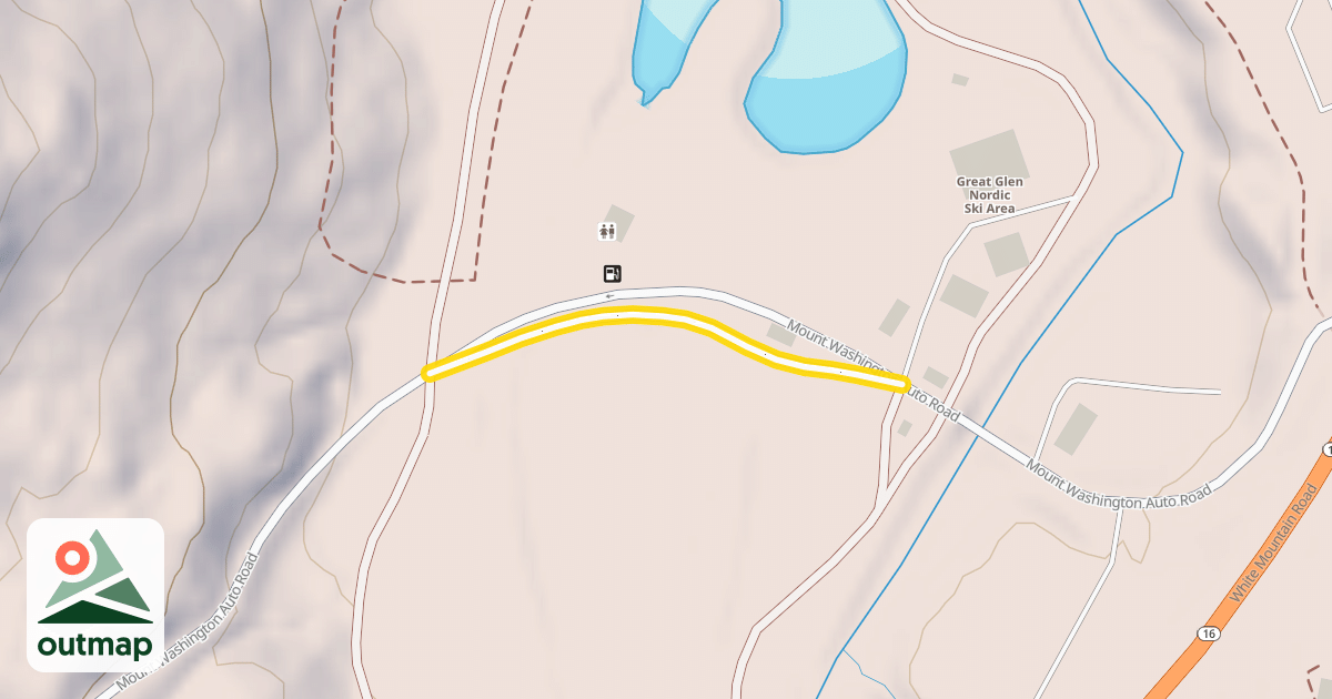 Map of Mount Washington Auto Road