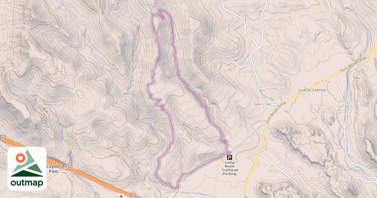 Map of Camp Beale Loop Trail