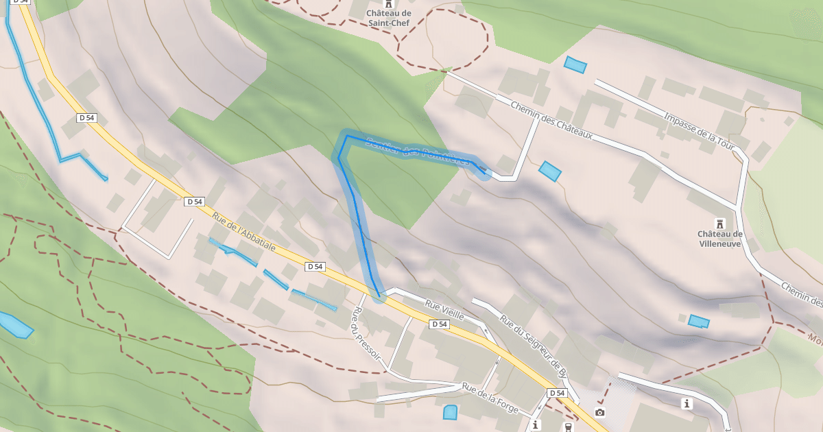 Map preview of Sentier des Pointières