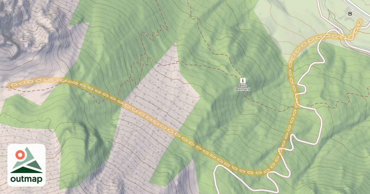 Map of Crête de Jambe Route — Brunissard