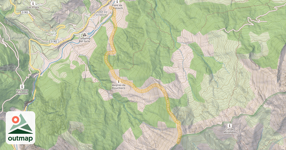 Map of Plateau de Bouchiers — Pont de l'Estrech