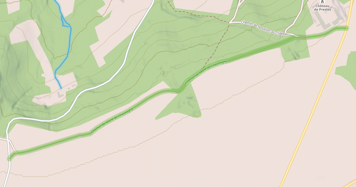Map preview of Chemin du Mont de Chevregny