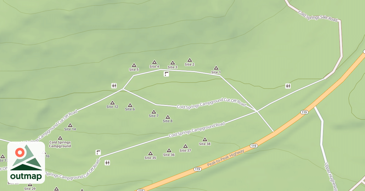 Map of COLD SPRINGS C. G. CUT OFF