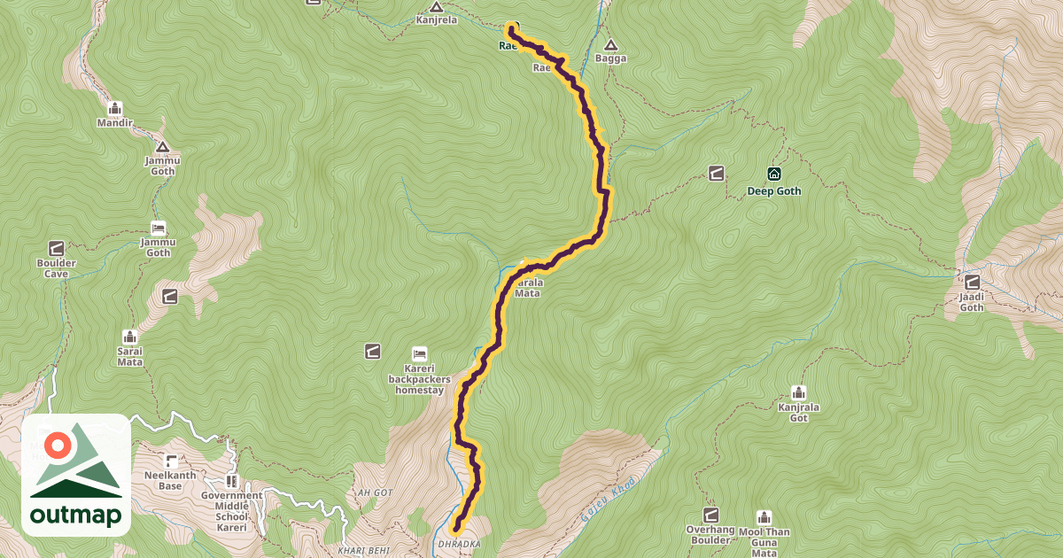 Map of Dhradka Raeel/Bagga Trail