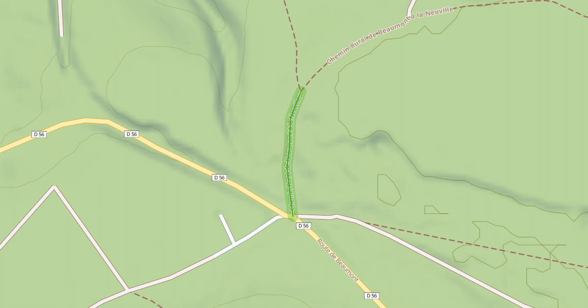 Map preview of Chemin Rural de Beaumont à la Neuville