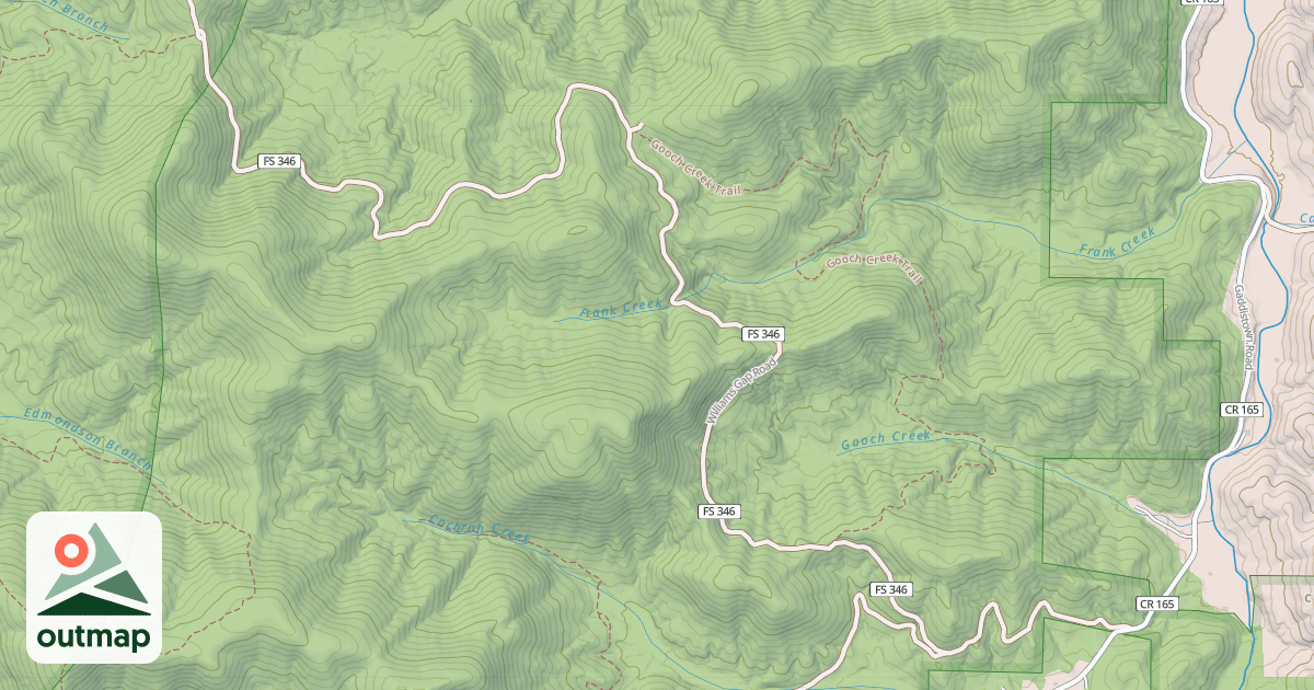 Map of WILLIAMS GAP