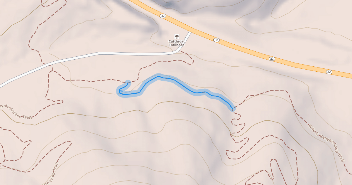 Map preview of Wile E. Canyon Access Trail