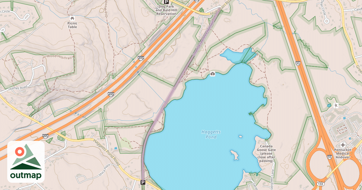Map of Haggetts Pond Rail Trail