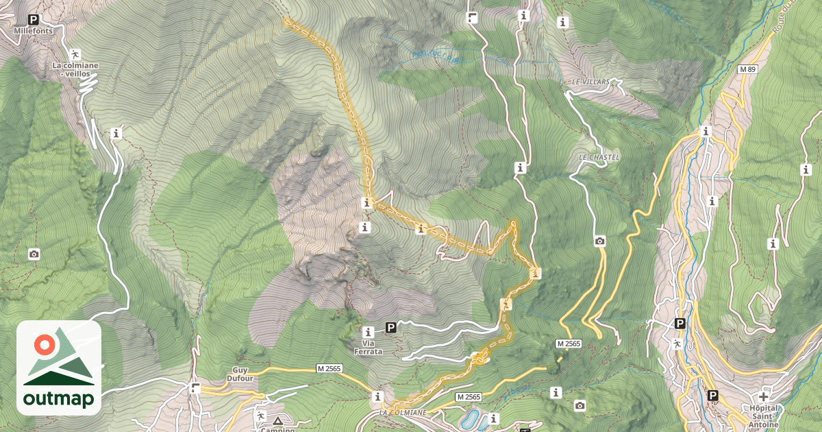 Map of Tête du Brec — Col Saint-Martin
